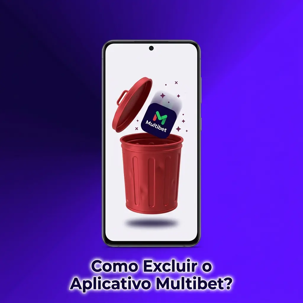Pessoa desinstalando o aplicativo Multibet no smartphone Android ou iOS com gestos na tela.