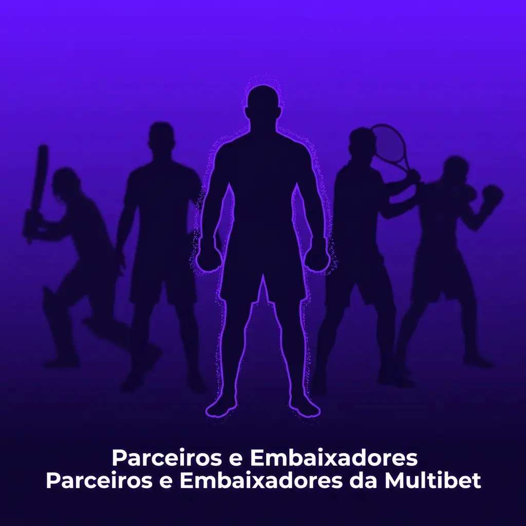 Logotipo da Multibet com espaço reservado para parceiros e embaixadores oficiais no Brasil.