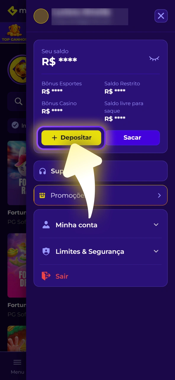 Acesse a seção de pagamentos para adicionar fundos na Multibet.