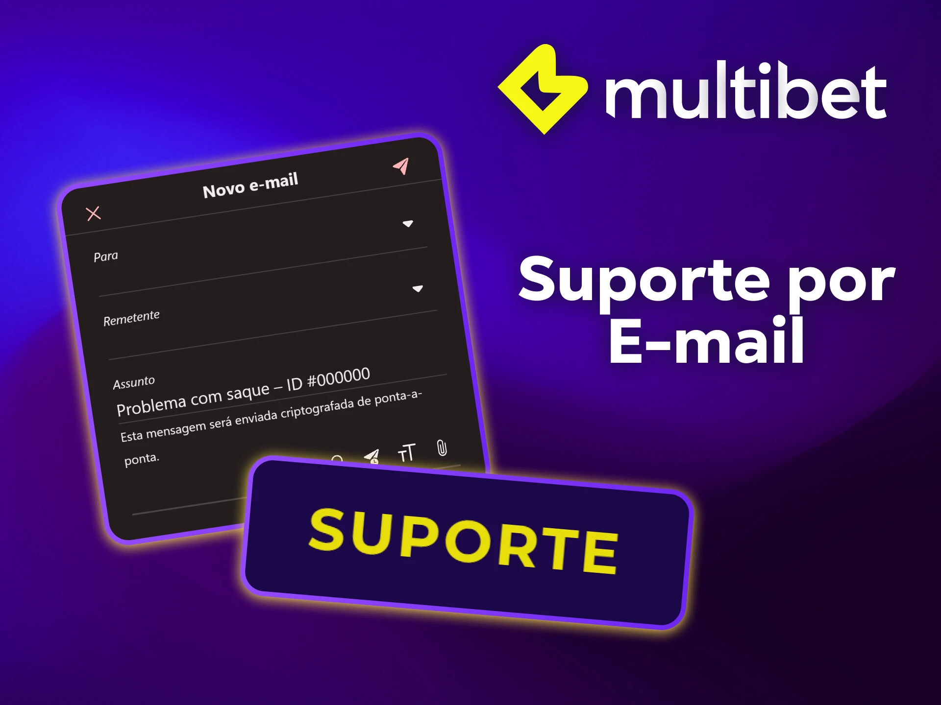 Entre em contato com o suporte da Multibet via e-mail para resolver suas dúvidas.
